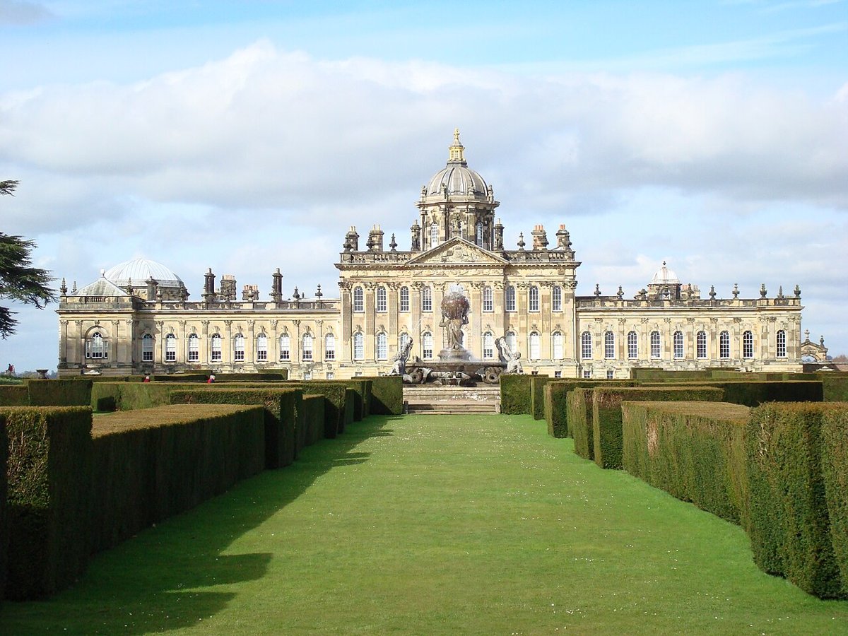 Castle Howard’s domed facade and formal gardens